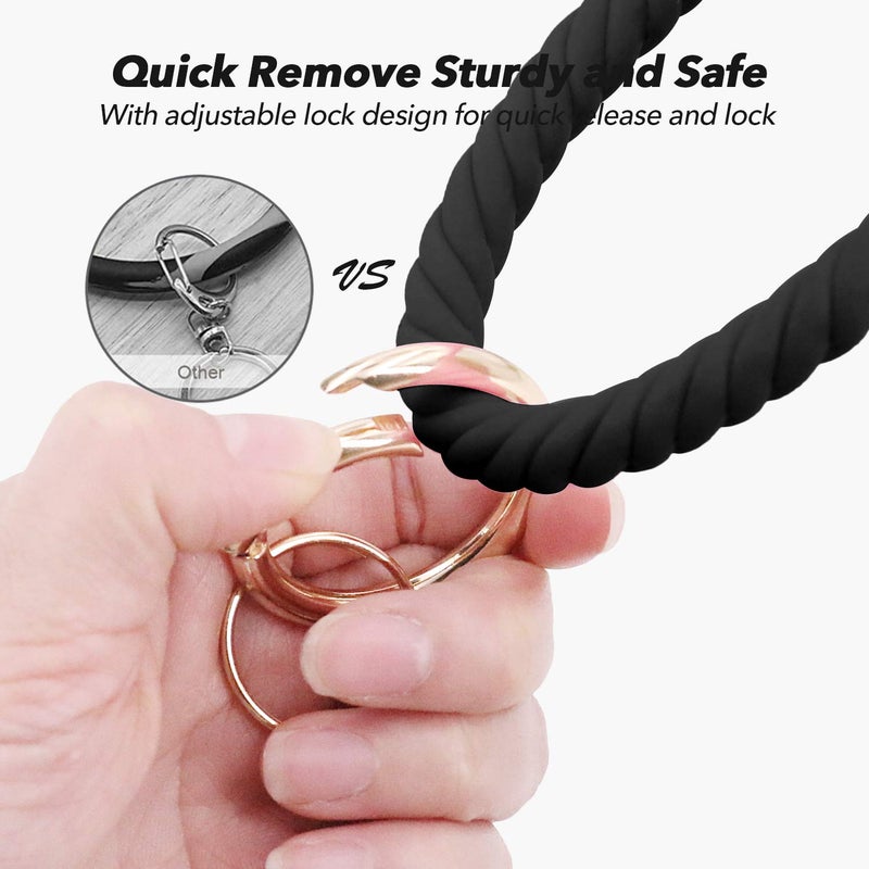 Idakekiy Key Chain, Silicon Wristlet Keychain Bangle Keyring Bracelet Holder for Women Girl - Image 5